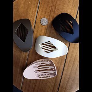 New 4PCS Ergonomic Flat Duckbill Hair Claw Clips, Non-Slip Grip for Thick Hair